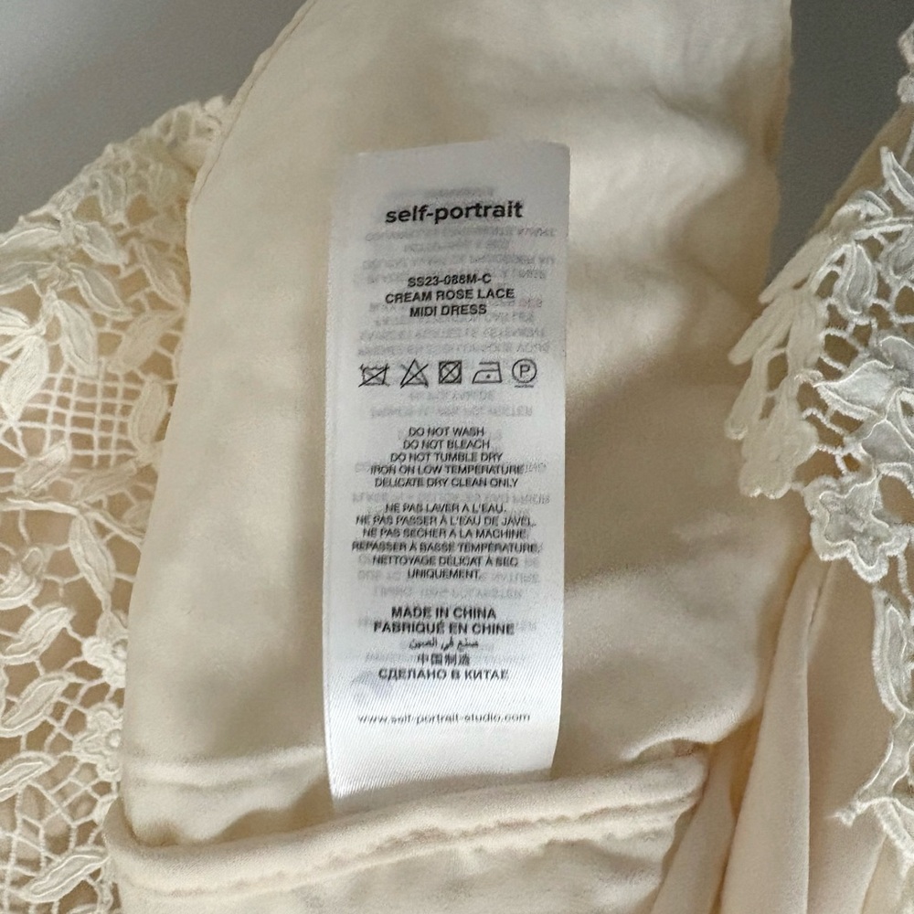 Self-portrait Cream Rose Lace Midi Dress - Picture 6 of 6